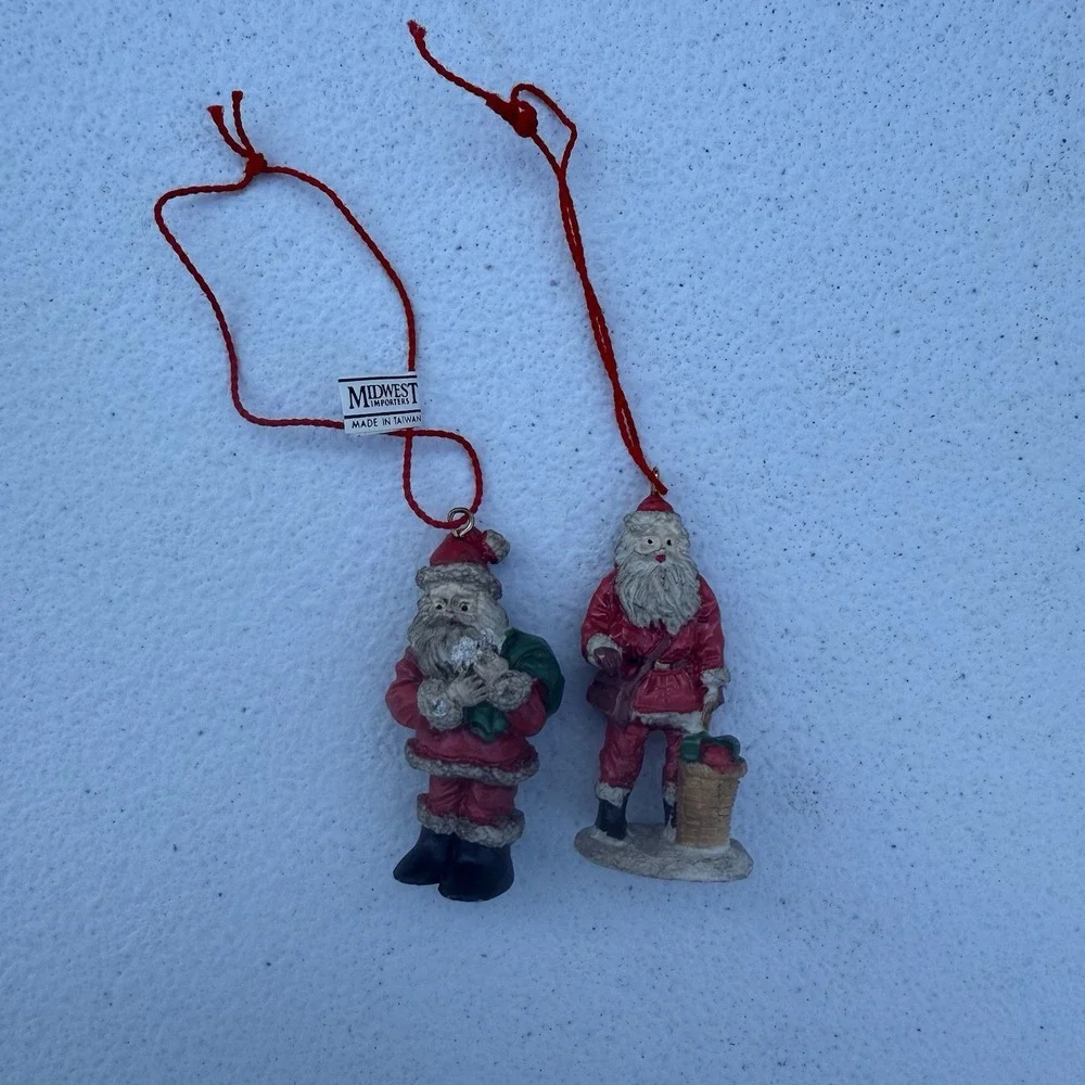 2 Mini‎ Santa Ornaments Midwest Importers